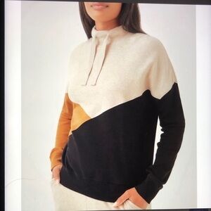 PACT Organic Cotton Airplane Color block Pullover Sweatshirt Size M